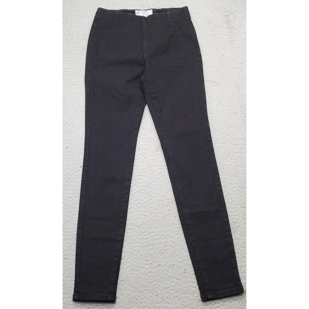 Free People Ankle Pants Women Size 26 Black Cotton Regular Fit Pull On